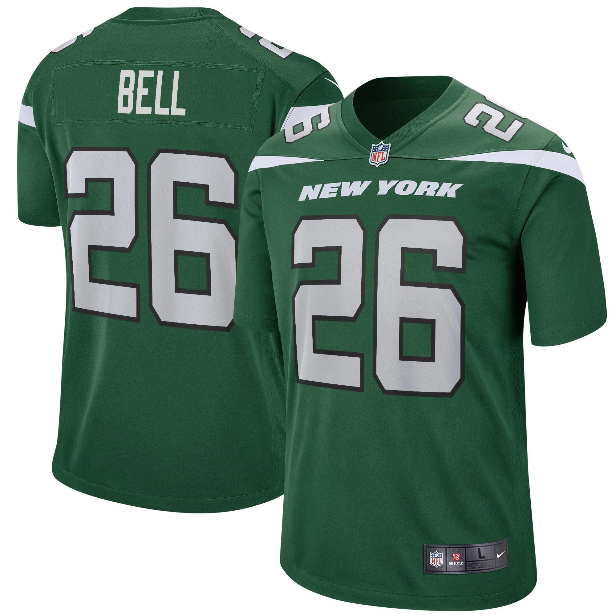 Men New York Jets 26 Le Veon Bell Nike Green Game NFL Jersey